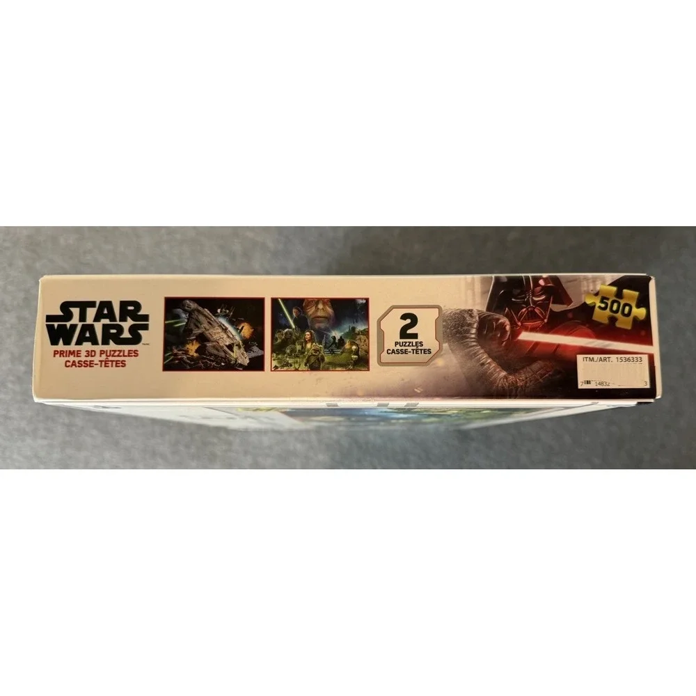 Star Wars 1000 Piece Puzzle (Pack of 2 x 500) Prime 3D Lenticular Disney NIB NEW
